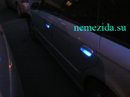 Подсветка дверных ручек автомобиля 7